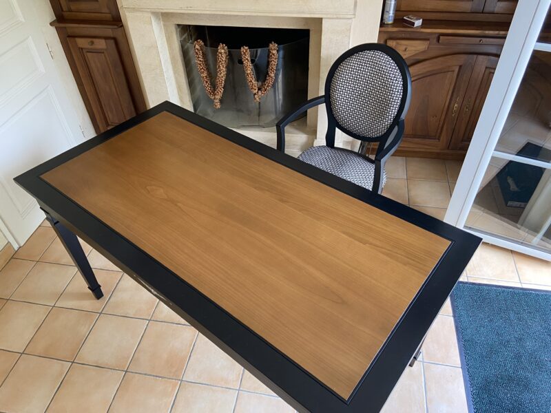 Bureau stendhal merisier laque noire meuble chalon 07 26 07500 26000 ardeche drome bois massif (2)