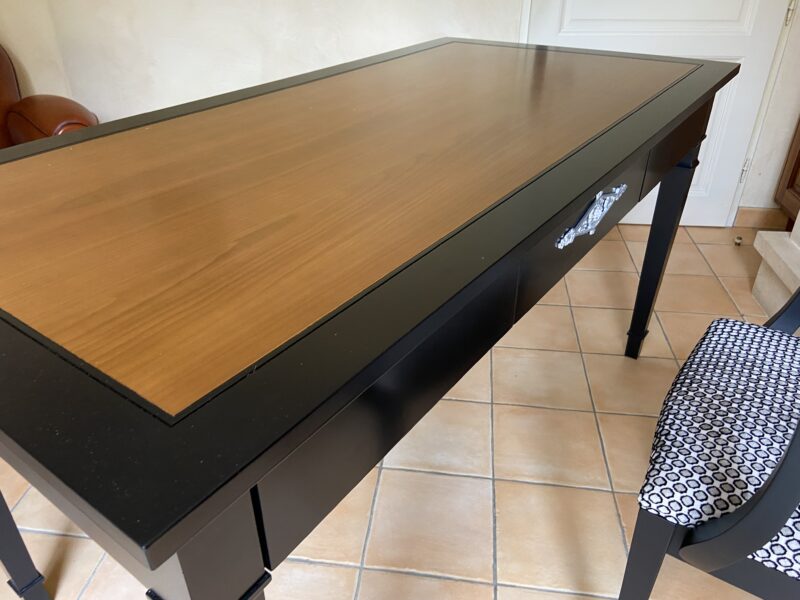 Bureau stendhal merisier laque noire meuble chalon 07 26 07500 26000 ardeche drome bois massif (2)