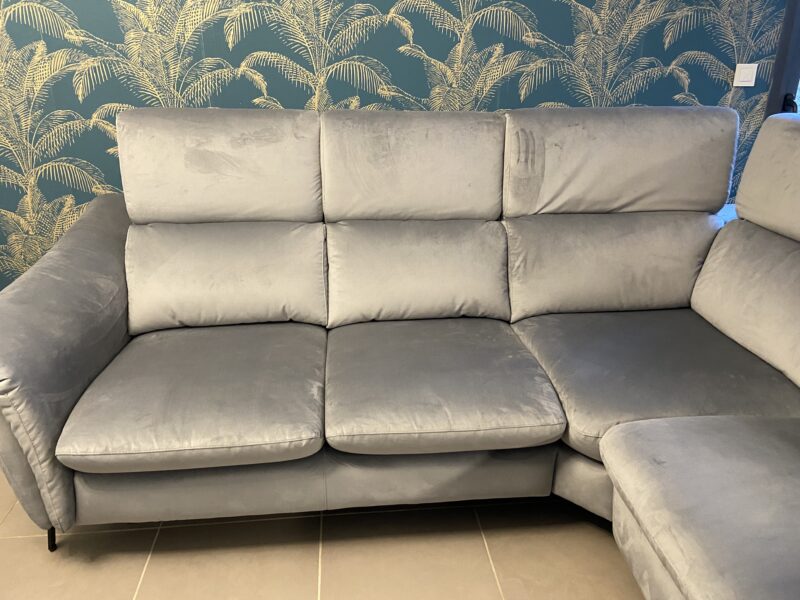 Canapé relax angle electrique velour gris contemporain meubles chalon 07 26 ardeche drome guilherand valence (9)