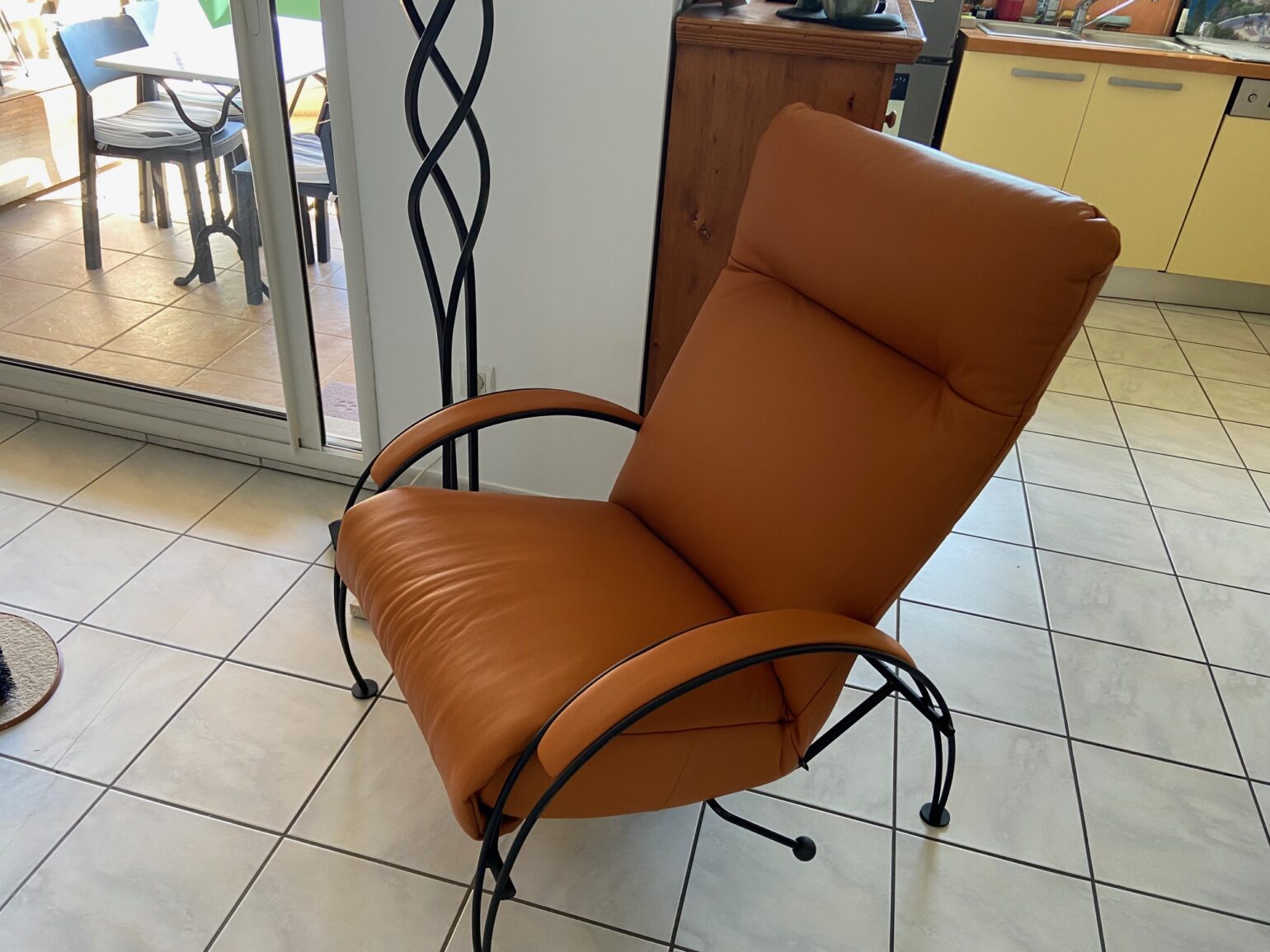 Fauteuil relax cobalt cuir métal fabrication Française valence guilherand meuble meubles 07 26 chalon (1)