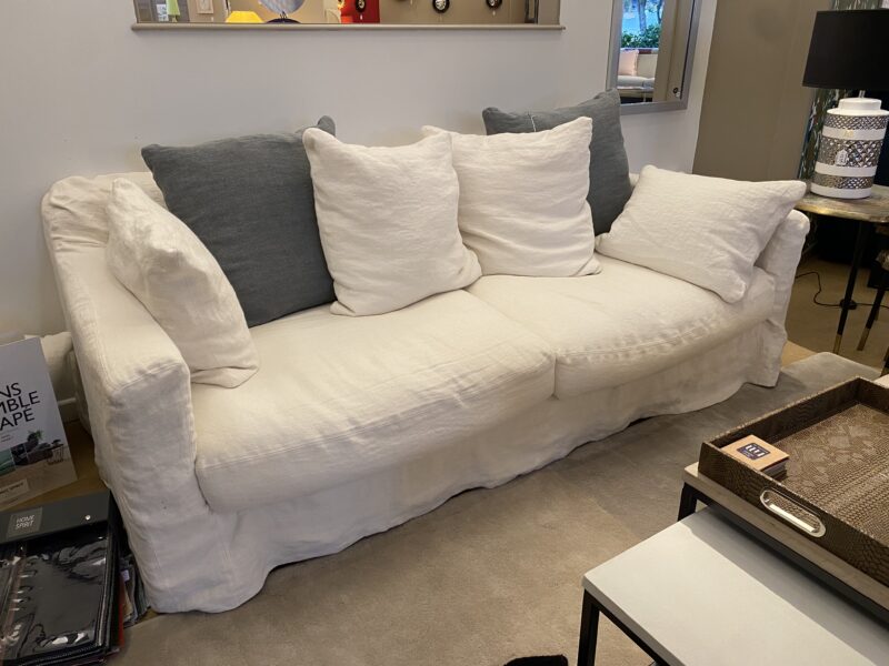 canapé de charme chamonix de home spirit lin blanc et coussins bleu gris meubles chalon 07500 26000