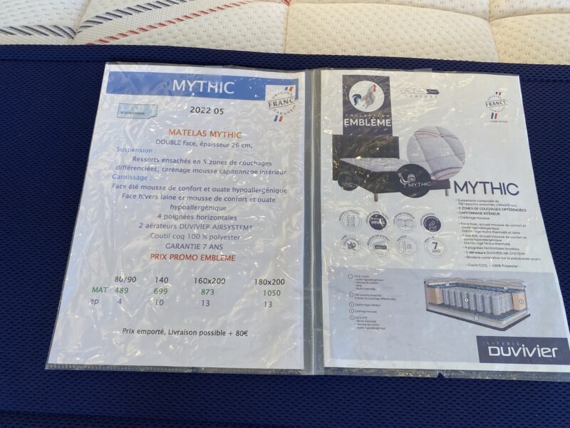 Matelas MYTIC de DUVIVIER promo meubles chalon 07500 literie guilherand granges 26000 valence (2)