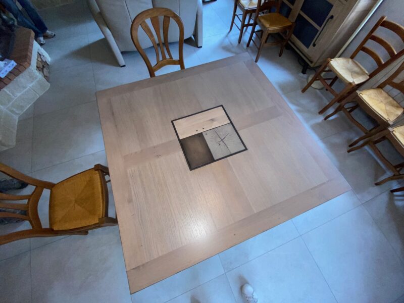 Meuble table chene massif industriel pieds métal carre rallonge ronde meubles chalon 07 26 drome ardeche guolherand granges valence (10)