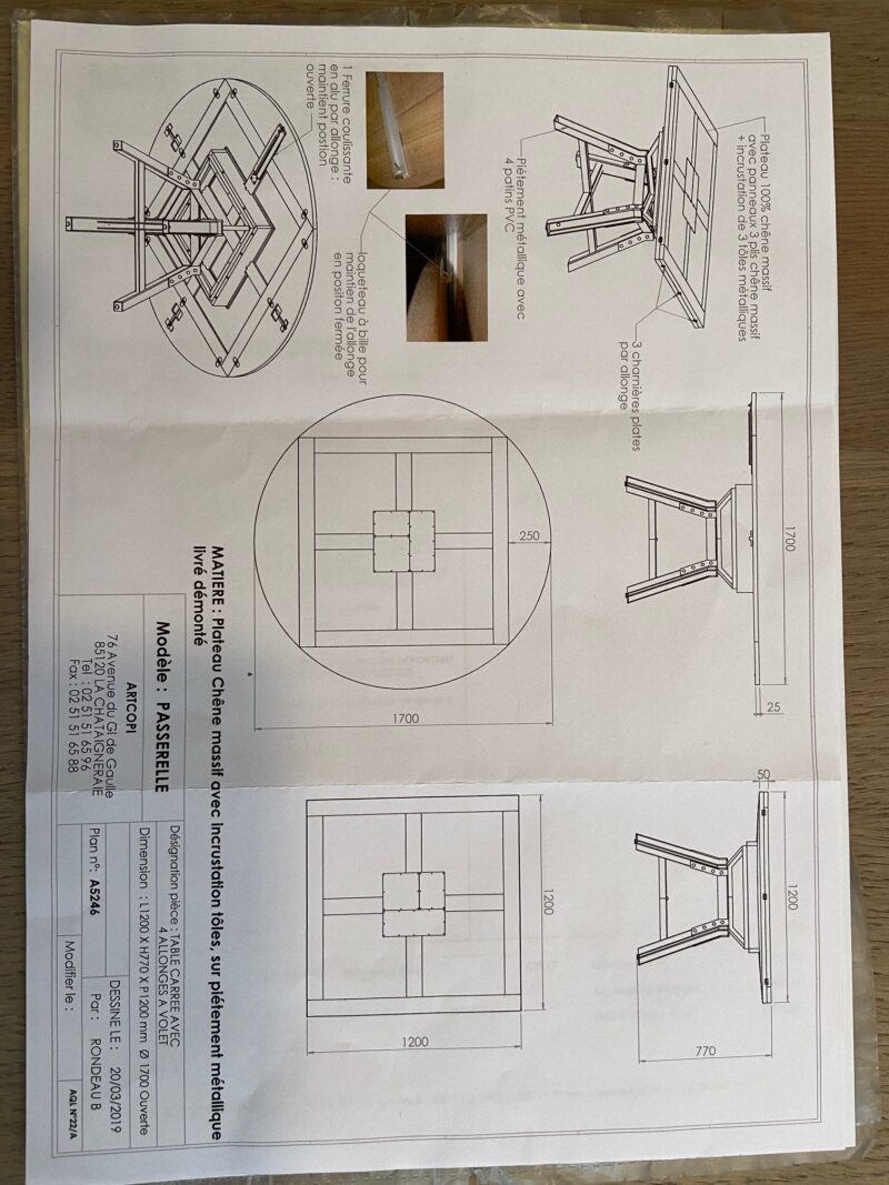 grande table ronde indus tables salle a manger Meuble table chene massif industriel pieds métal carre rallonge ronde meubles chalon 07 26 drome ardeche guilherand granges valence (3)