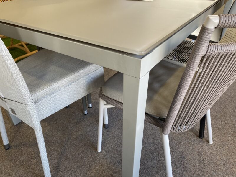 Table outdoor exterieur alu et verre