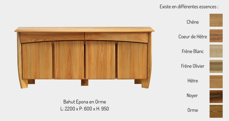Bahut EPONA de TAGLAN bois massif