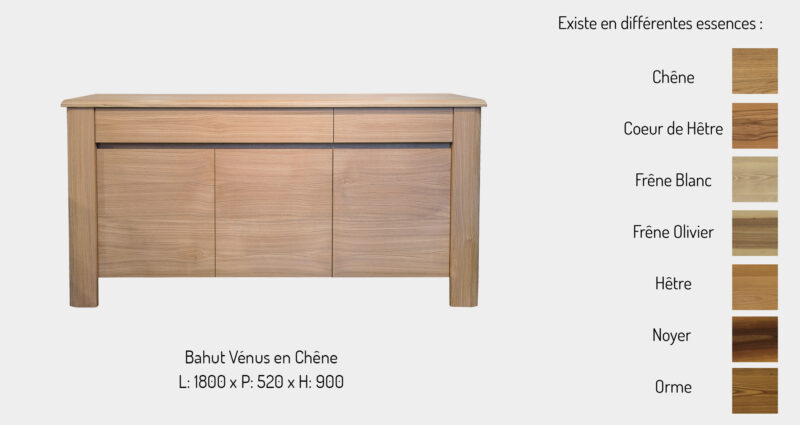 Bahut VENUS de TAGLAN bois massif