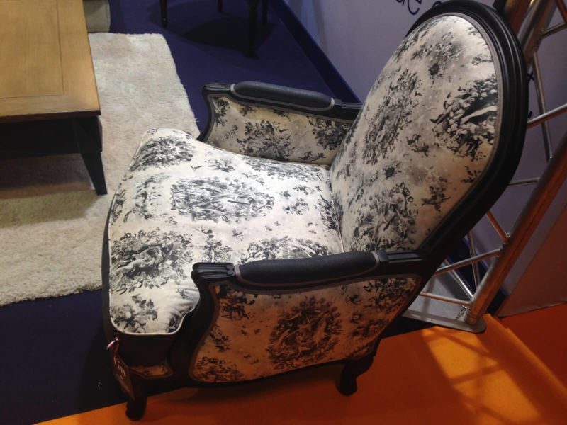 Bergère tissu blanc et noir