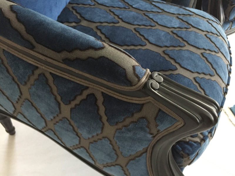 Bergères velour bleu