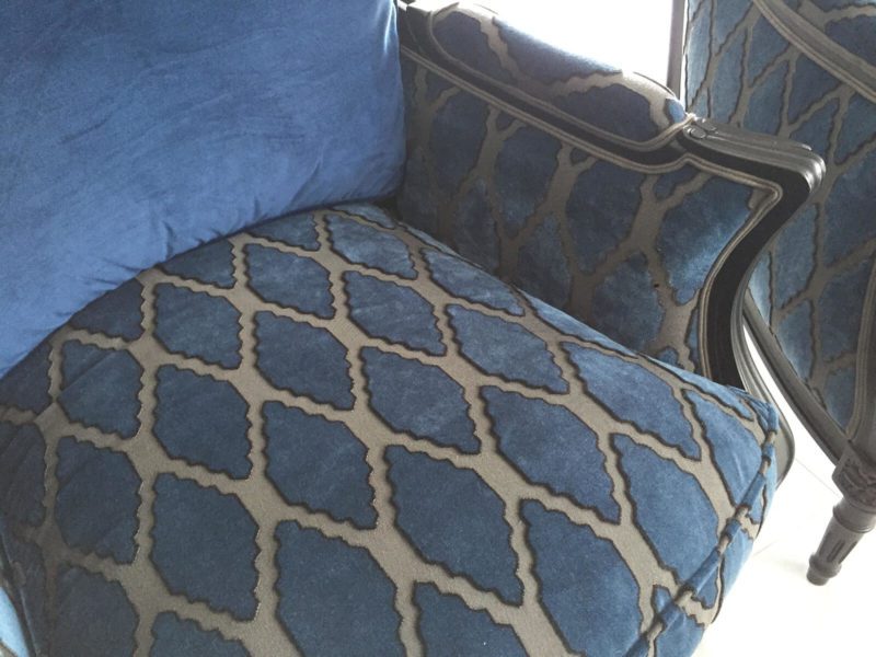 Bergères velour bleu