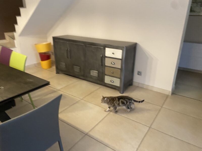 Buffet indus laque gris acier