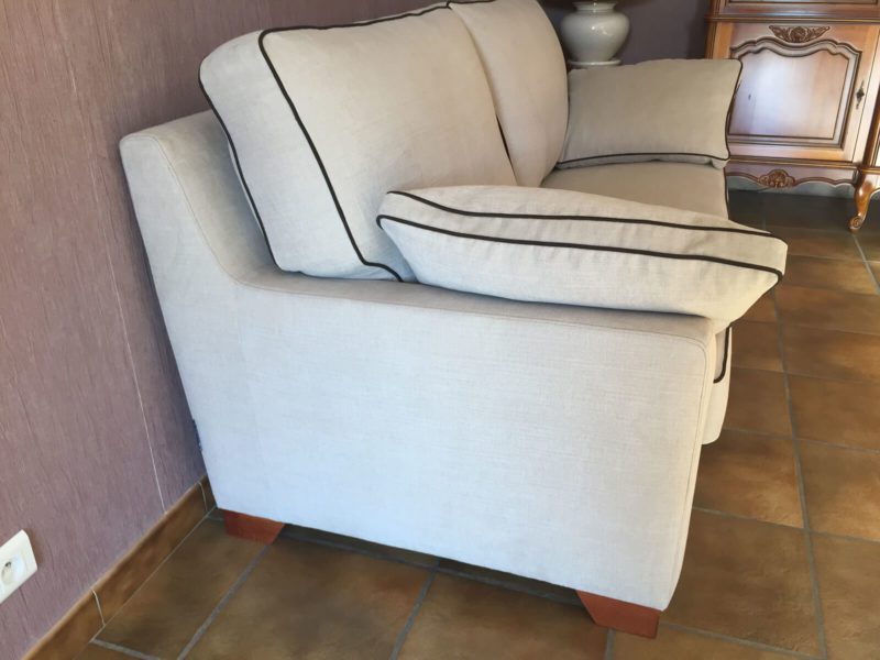 Canapé Capucine tissu gris clair