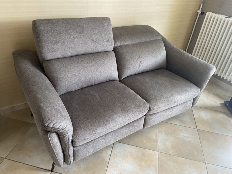 canapé relax electrique têtière réglable tissu gris grand confort meubles chalon 07500 26000 valence guilherand ardeche drome (1)