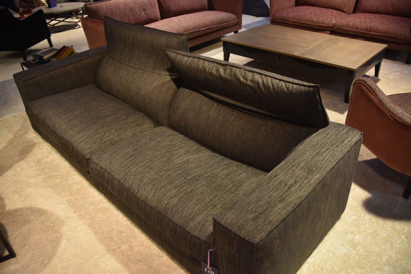 Canapé avec têtières tissu anthracite