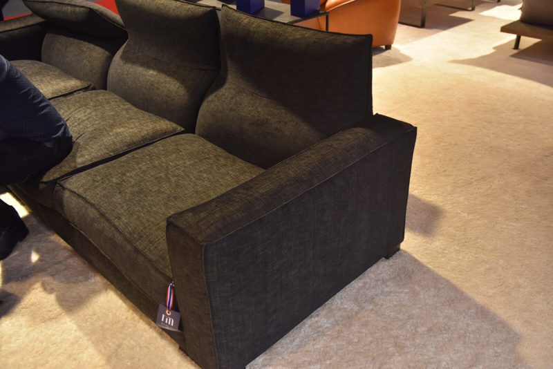 Canapé avec têtières tissu anthracite