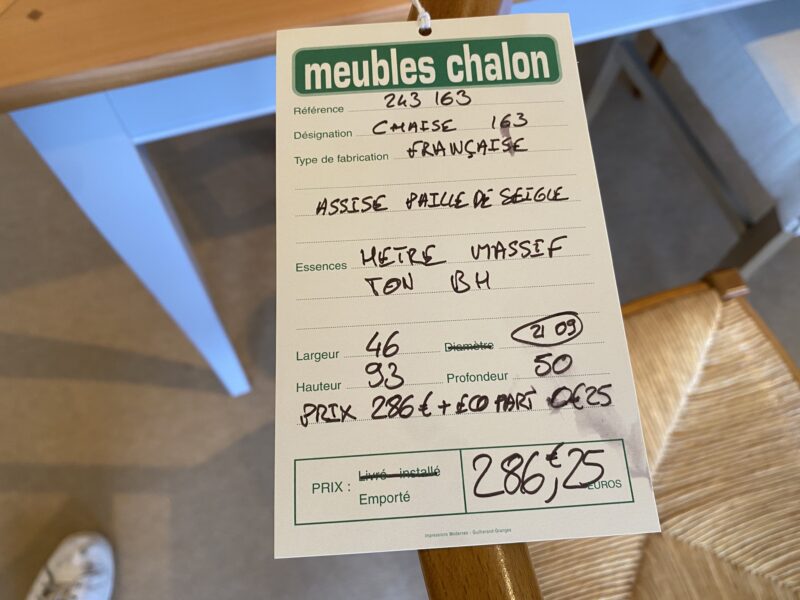 Chaise 163 assise paille