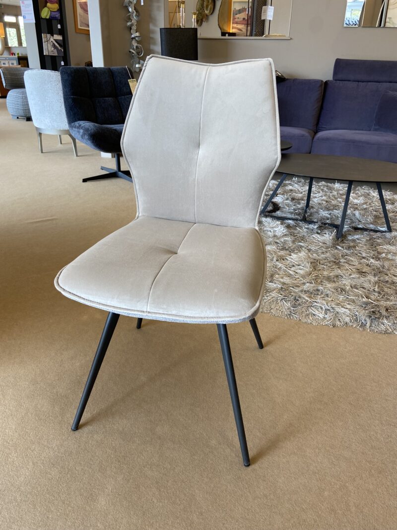 chaise paloma pivotante haut de gamme velour beige pieds métal girardeau meubles chalon 07 26 ardeche drome (1)