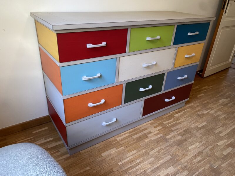 commode coloré 11 tiroirs COTE DESIGN meubles chalon 07500 26000 (3)