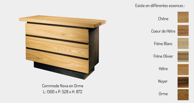 Commode NOVA bois massif de TAGLAN