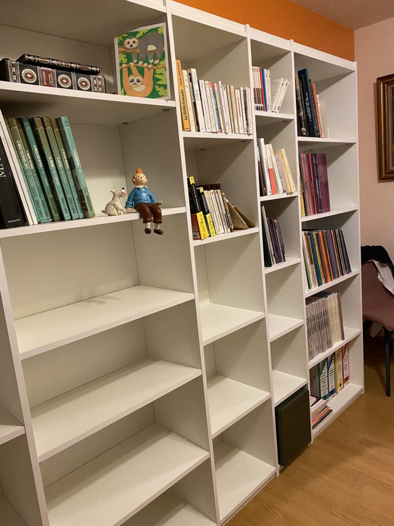 Bibliothèque ouverte laque blanche