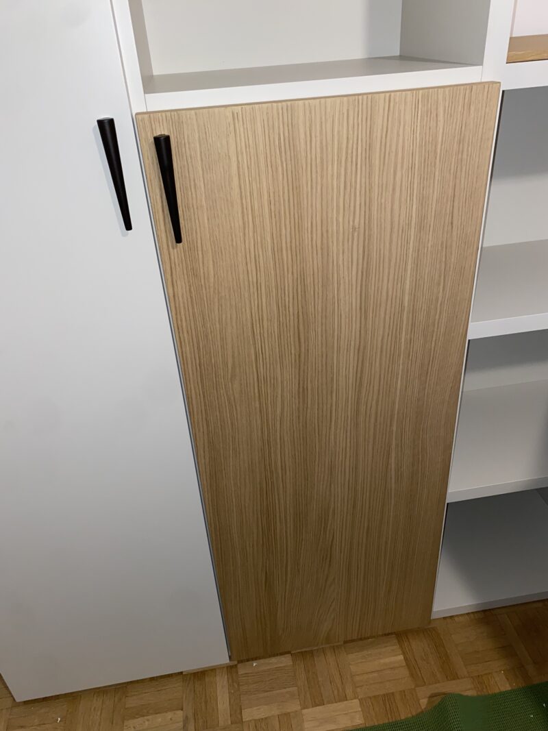 Ensemble contemporain d'éléments modulable laque et décor bois 3 niveaux