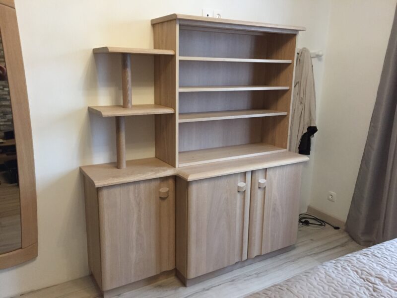 Ensemble d'éléments modulable contemporain en orme