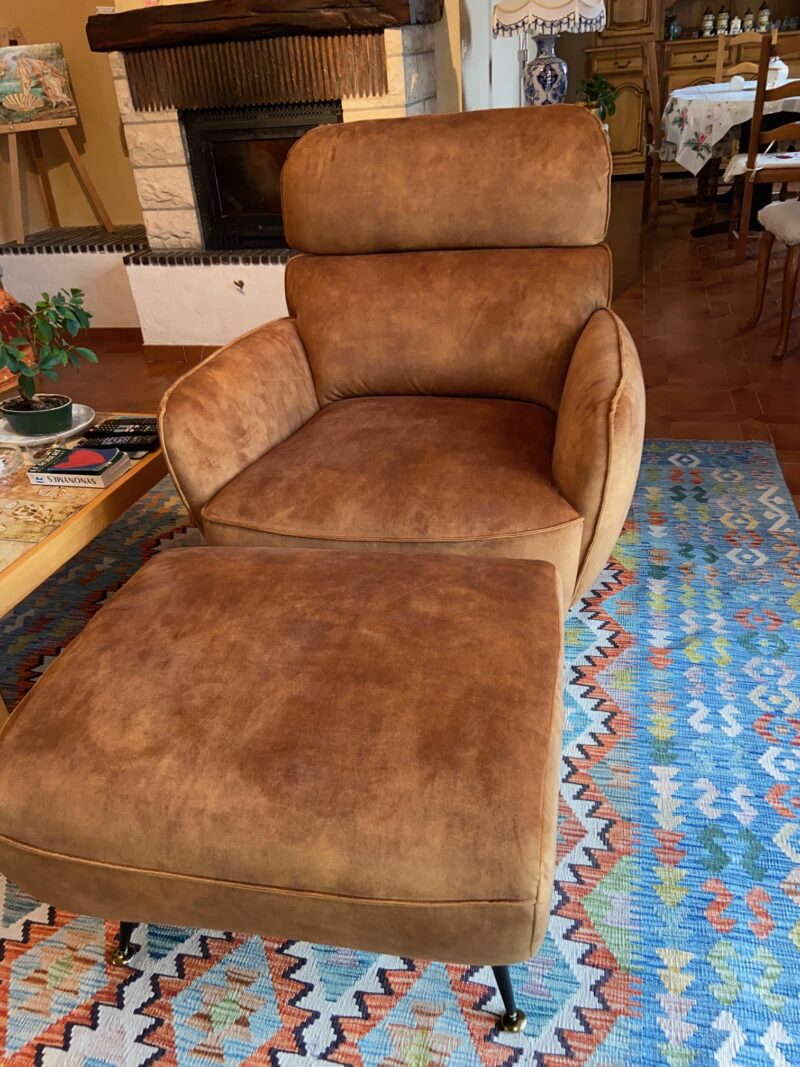 fauteuil gabbie de sourice velour rouille meubles chalon (5)