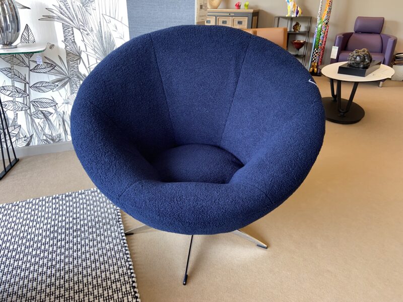 fauteuil pivotant contemporain bouclette bleue ralph m meuble chalon 07500 valence guilherand (1)