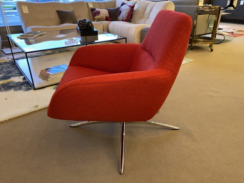 fauteuil rouge pivotant ligne contemporaine grand confort meubles chalon kebe ardèche drôme 07 26