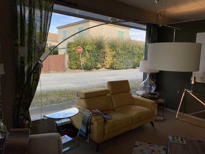 Lampadaire extensible métal et abat-jour tissu