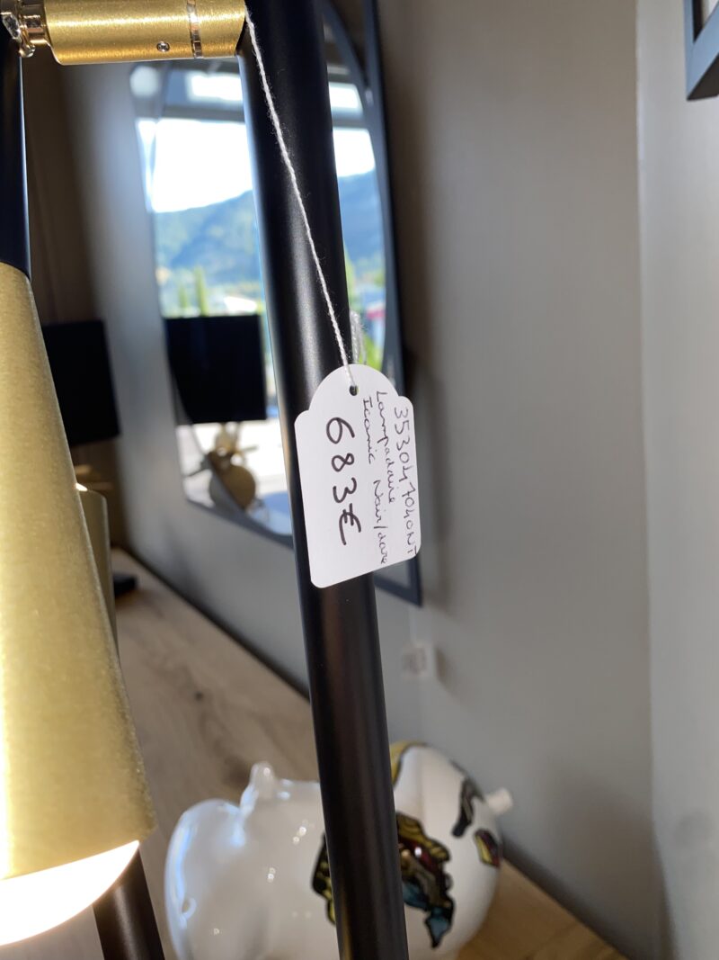 Lampadaire liseuse noir et or