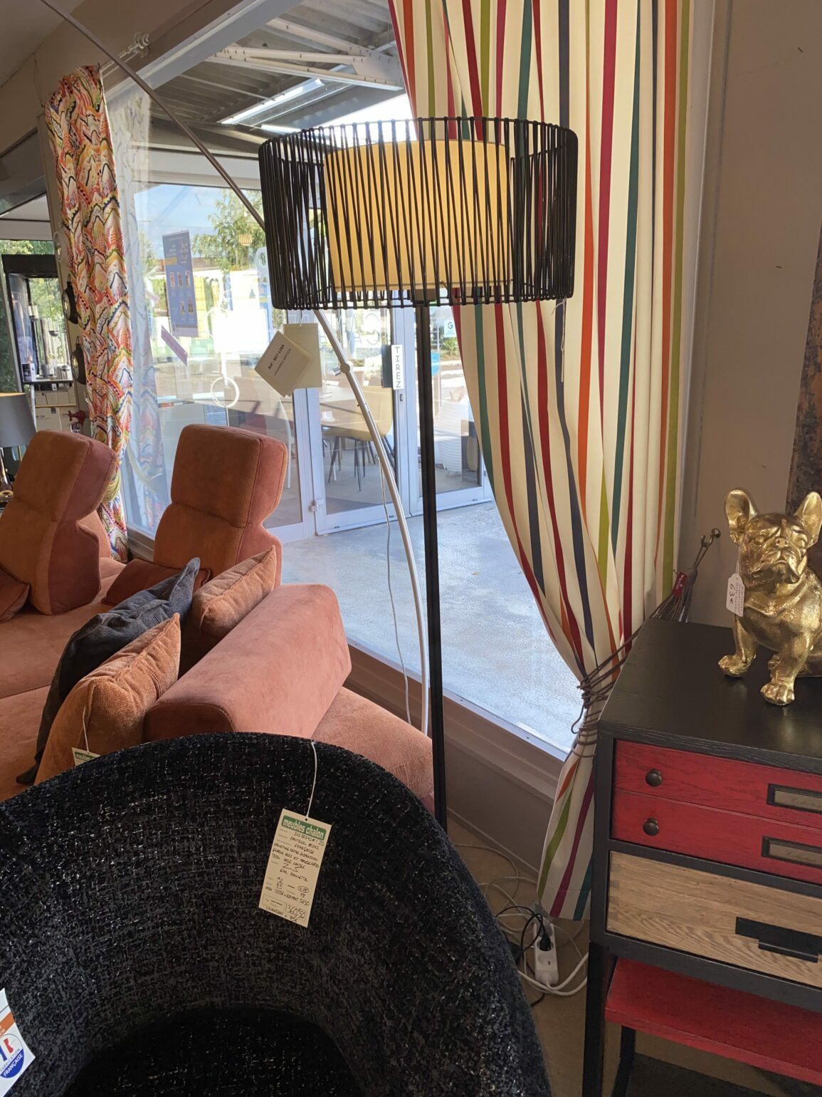 lampadaire scoubidou noir