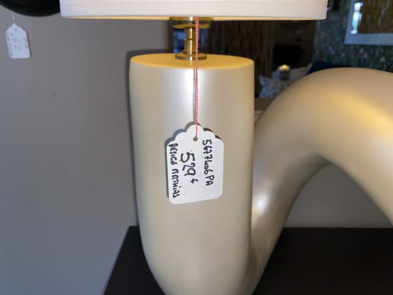 Lampe double pieds crème design