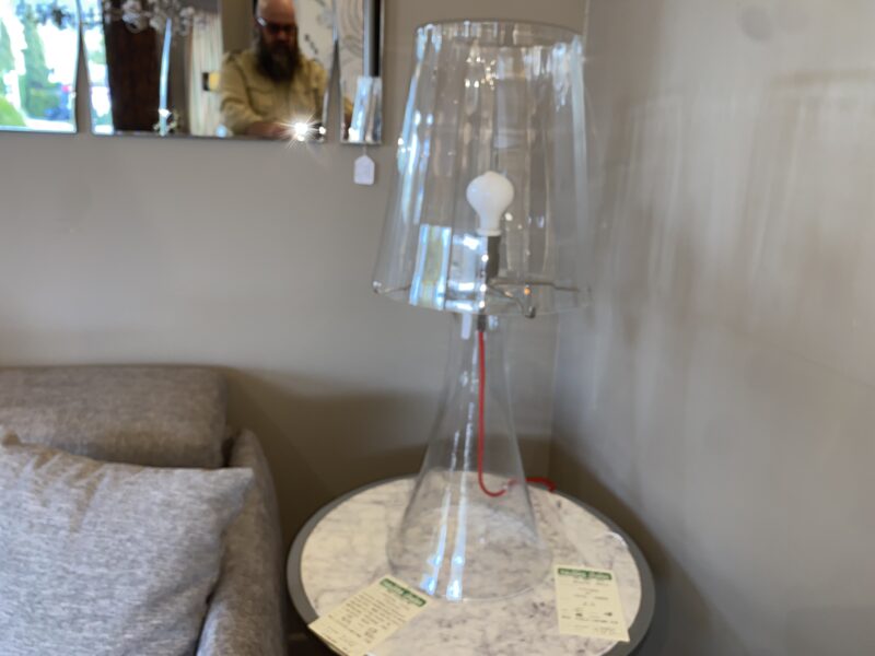 Lampe verre abat-jour verre