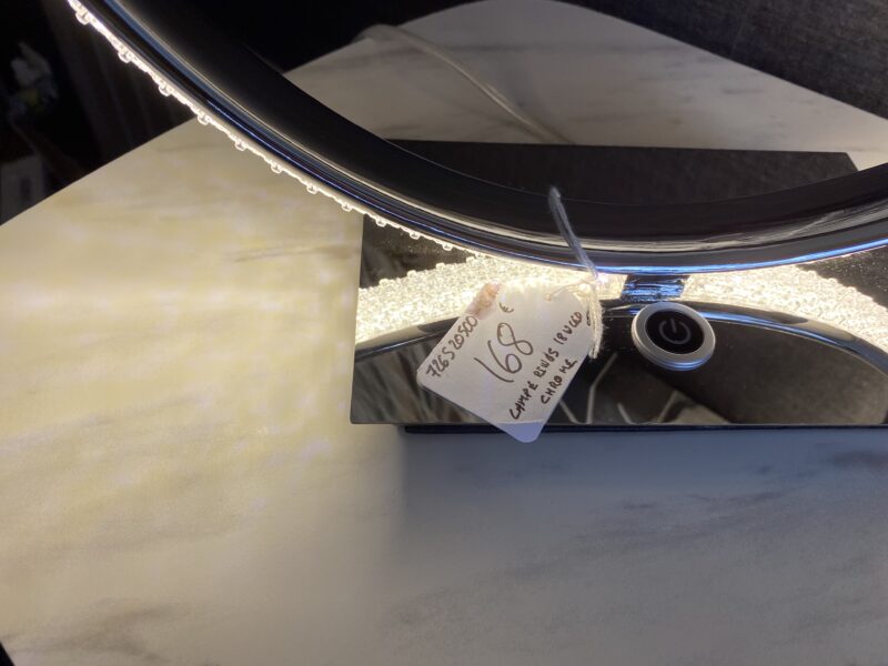 Lampe ronde led et diamant chrome