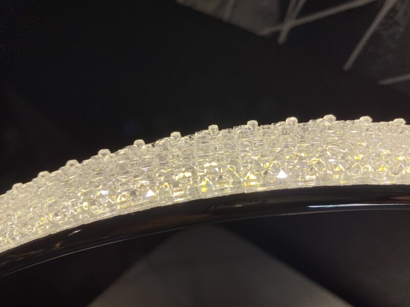 Lampe ronde led et diamant chrome