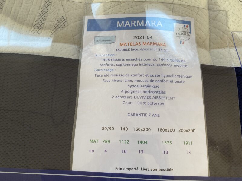 matelas lempa de DUVIVIER ressorts ensachés