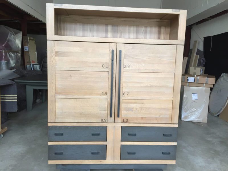 Meuble de rangement chêne et métal
