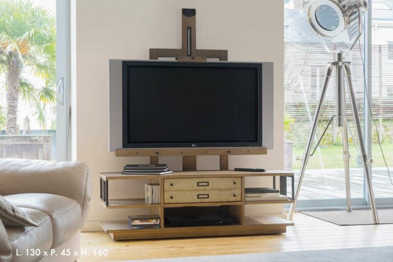 Chevalet meuble tv chene artcopi