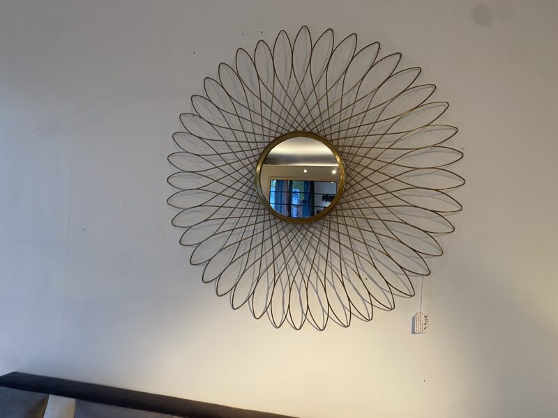 Miroir sculpture fil doré
