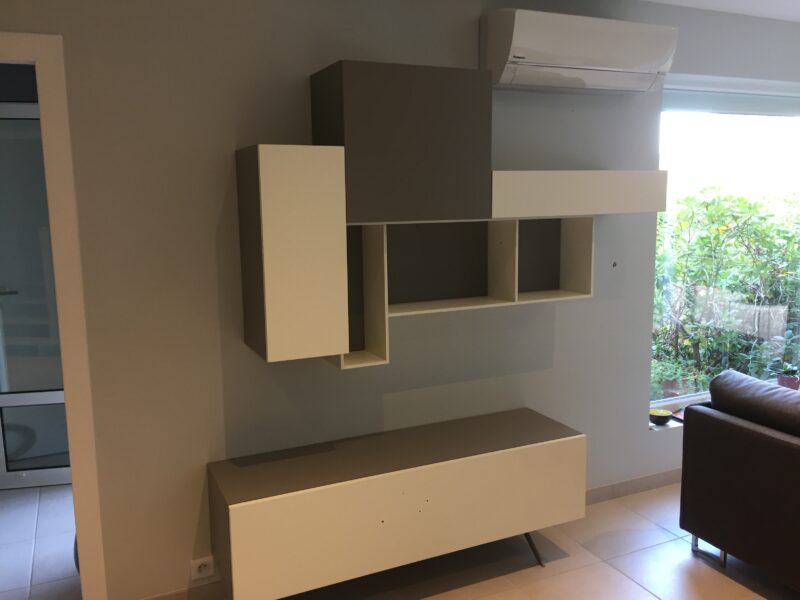 Modulables suspendus contemporain de homes gris foncé et beige