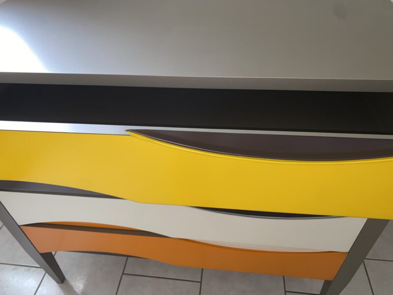 plateau commode batel vague coloré meubles chalon contemporain moderne meubles chalon ardeche drome
