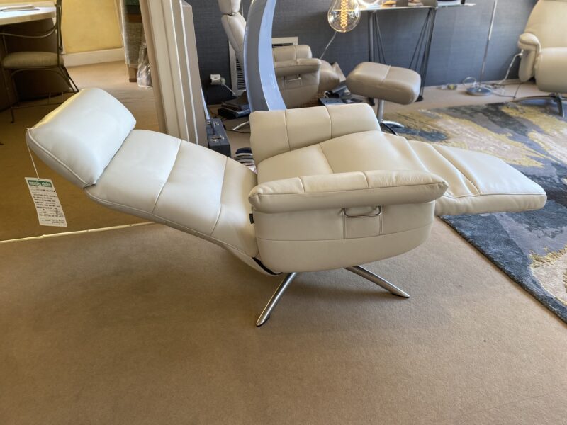 Fauteuil relax florida cuir paloma vachette coloris gris clair