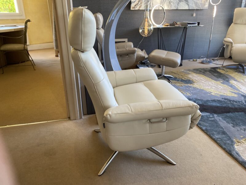 Fauteuil relax florida cuir paloma vachette coloris gris clair
