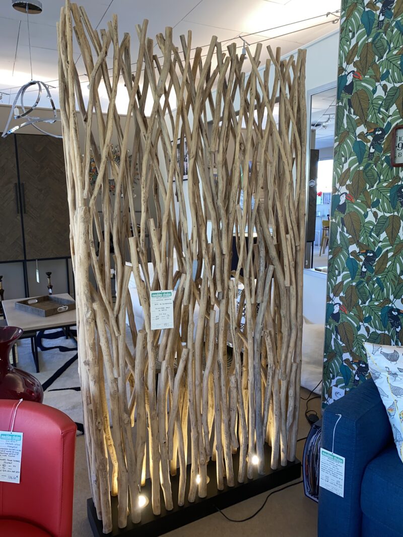 Lampadaire claustra bois flotté