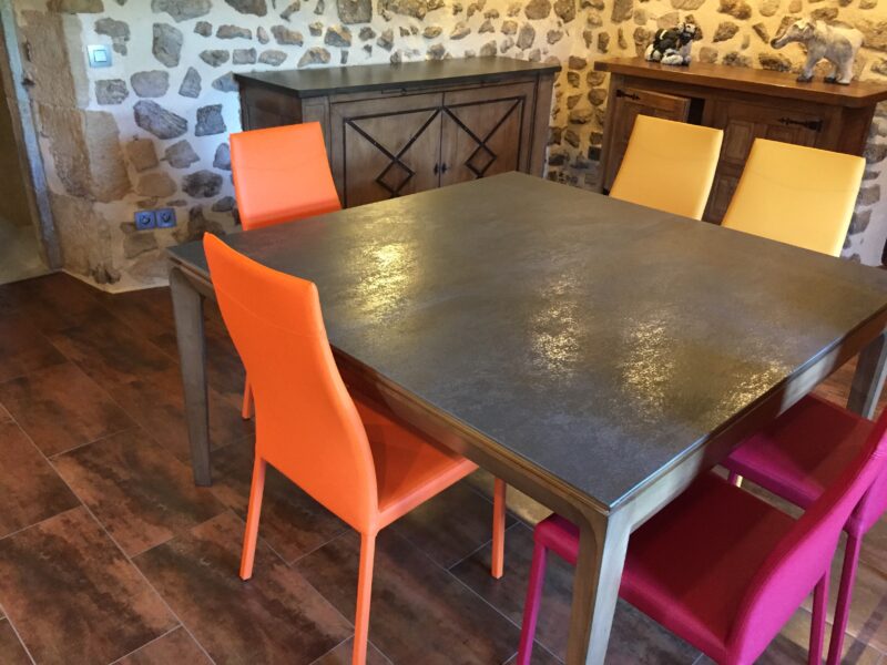 table carré 140 x 140 céramique et chêne avec 2 allonges de dasras meubles chalon (3)