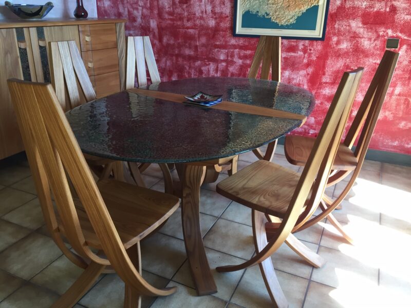 Table EPONA orme et verre thermo-formé