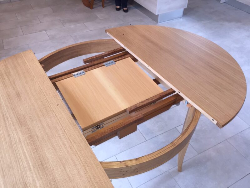 allonges portefeuille table ronde chêne massif allonge incorporée DASRAS meubles chalon (5)